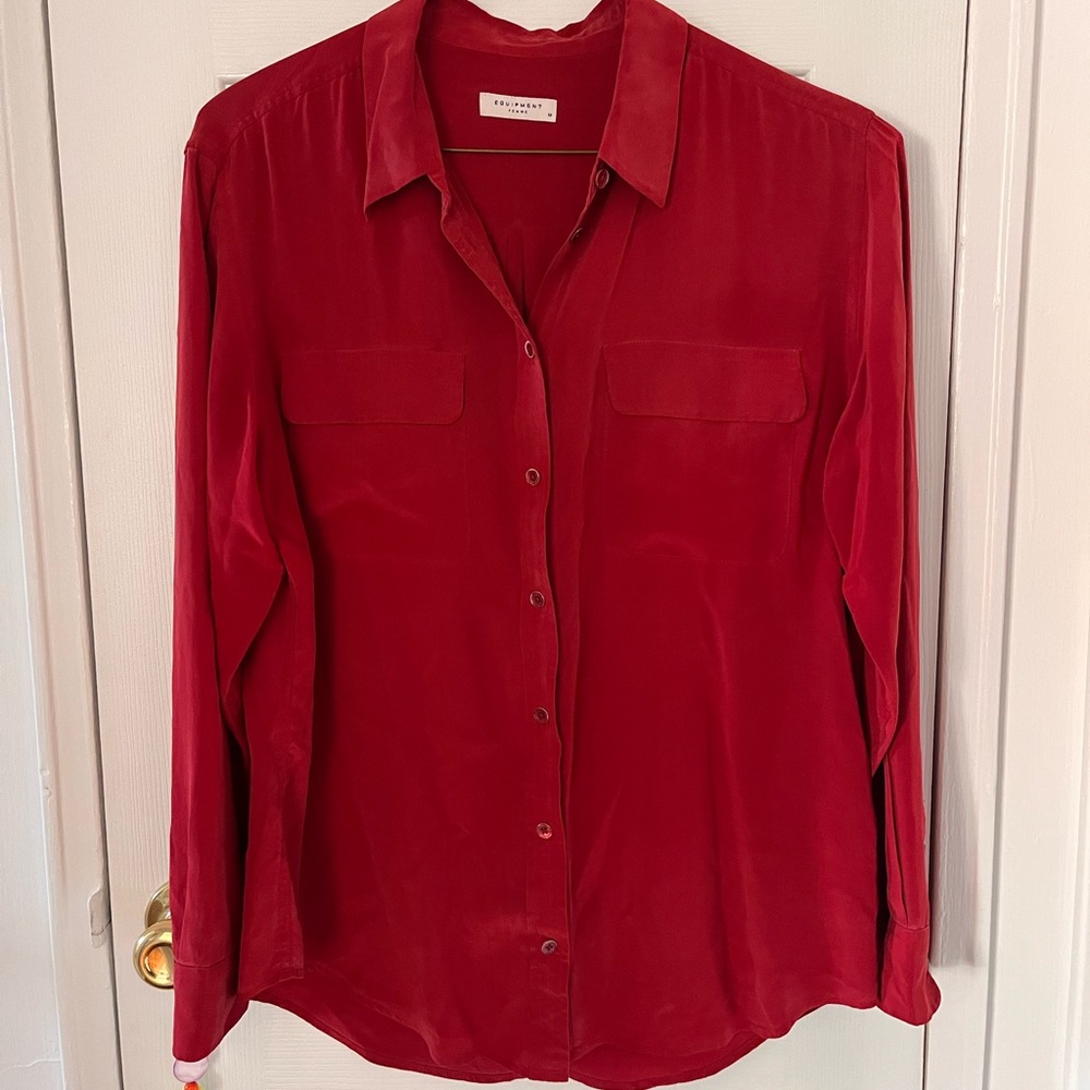 Equipment Red Button Down Shirt